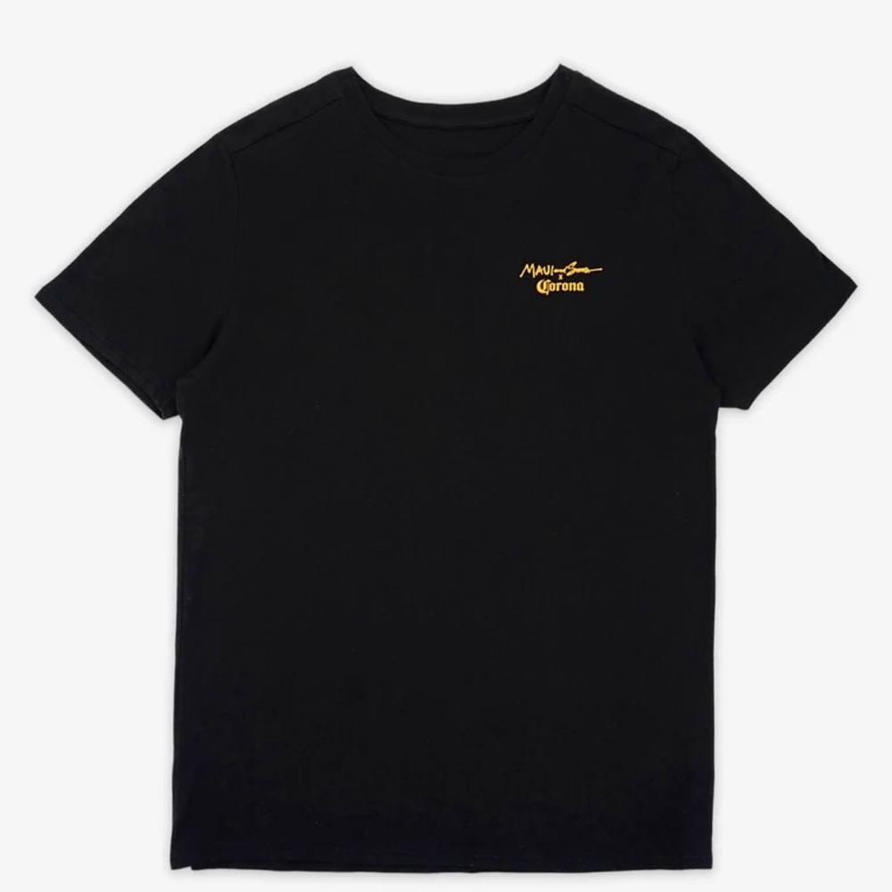 MAUI AND SONS X CORONA ENJOY T-SHIRT…Size: Medium…Color: Black/Multi